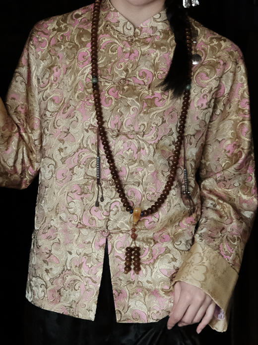 盛唐婧 |限量款宋锦老料鸢尾花对襟外套 商品图1