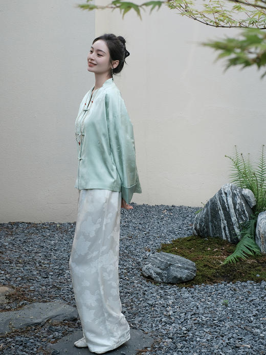 瑕疵|盛唐婧 |金鱼提花一字扣外套-淡绿[特价品](特殊商品不退不换) 商品图10