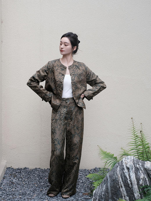 盛唐婧 |限量款真丝玉竹宋锦香云纱对襟复古外套 商品图5