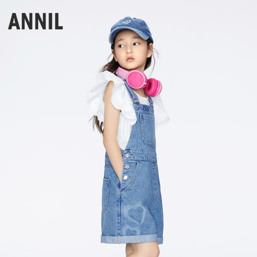 【实体店同款】女童泡芙牛仔背带裤夏季新款安奈儿童装AG426641 商品图2