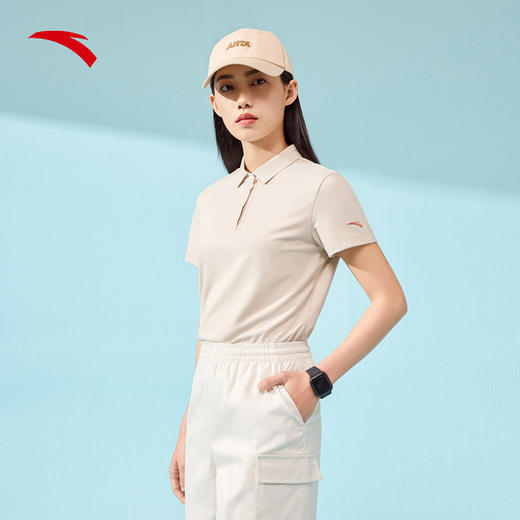 【M/L/XL断码】安踏冰丝T丨优可丝短袖POLO衫女士翻领网球跑步运动上衣162427121【库存有限，如无货将做退款，介意慎拍！】 商品图1