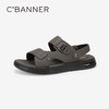千百度男鞋休闲凉鞋夏季增高沙滩度假海边真皮两穿凉拖鞋A24312609 商品缩略图0