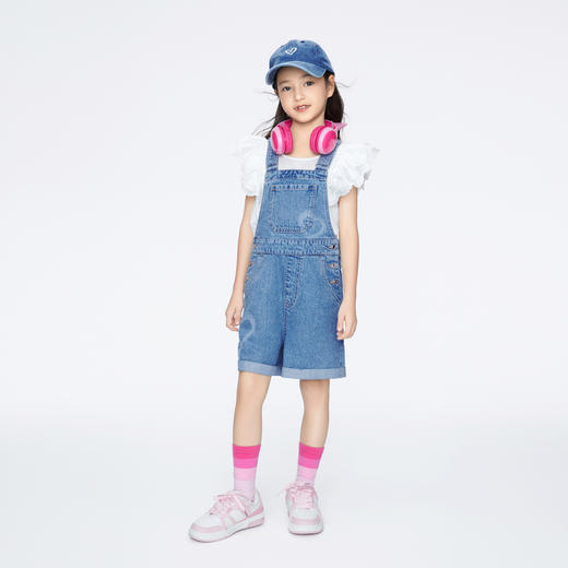 【实体店同款】女童泡芙牛仔背带裤夏季新款安奈儿童装AG426641 商品图3