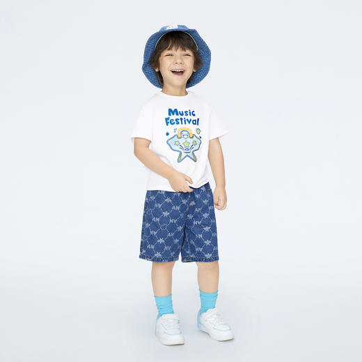 【实体店同款】男童潮趣全棉牛仔裤子中裤夏季新款安奈儿童装XB426570 商品图3