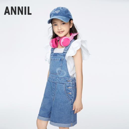 【实体店同款】女童泡芙牛仔背带裤夏季新款安奈儿童装AG426641 商品图1