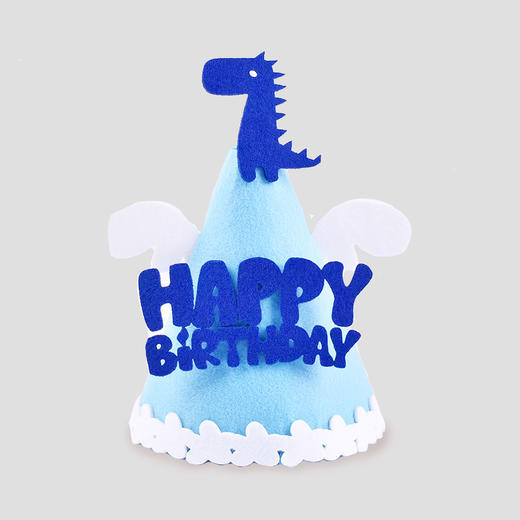 蓝色恐龙生日帽 商品图0