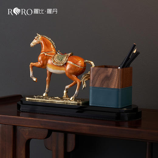 E-LB-91544J 马到成功笔筒 罗比罗丹 精工珐琅 商品图2