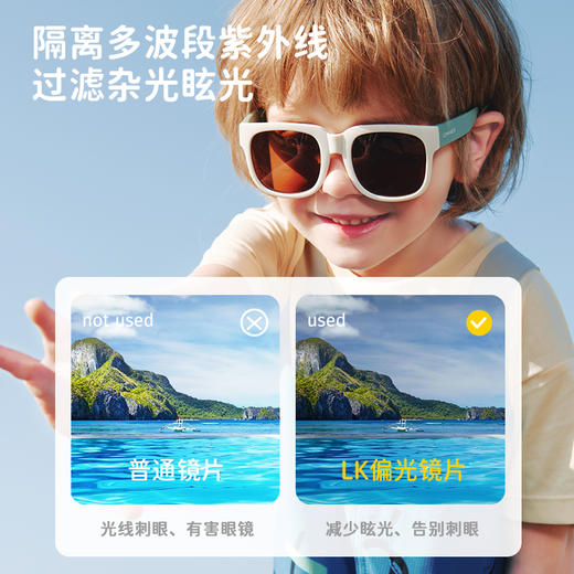 Lemonkid柠檬宝宝儿童防紫外线太阳镜 高弹性材质镜框 扭转不易变形 轻盈无负担 可折叠聚 商品图9