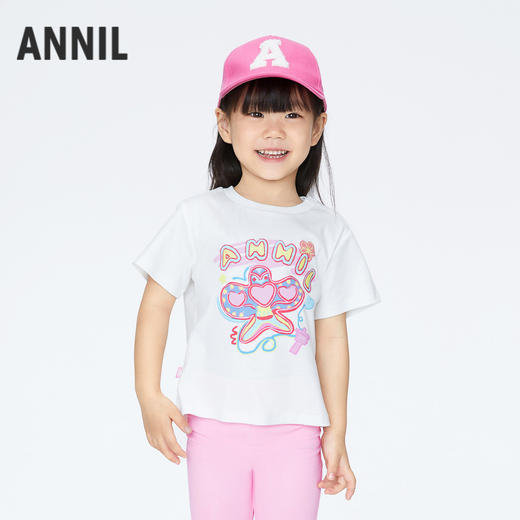【实体店同款】女童圆领短袖针织衫夏季新款安奈儿童装XG421696 商品图1