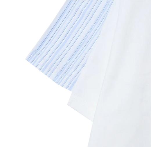 T630夏季新款国潮条纹拼接T恤设计感男女情侣短袖牌宽松圆领休闲上衣 商品图5