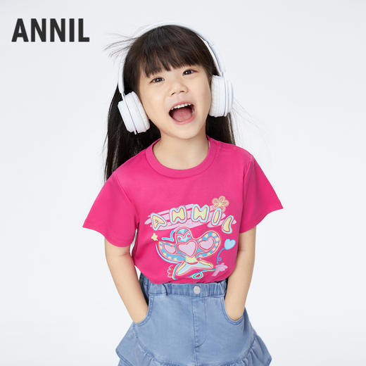 【实体店同款】女童圆领短袖针织衫夏季新款安奈儿童装XG421696 商品图2
