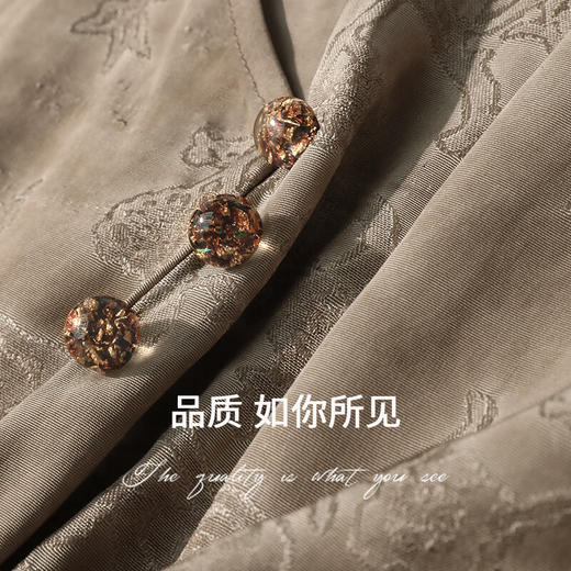 COCOBELLA[100%人丝]轻奢国风提花炒色盘扣大码连衣裙FR0020 商品图3