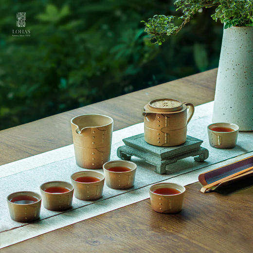 【样品特惠2.5折，仅2套，无货退款】陆宝整套茶具高档礼品 力争上游茶组茶壶送长辈 蒸笼蒸屉创意茶具礼盒 茶组(1壶6杯1茶海) 9头 商品图1