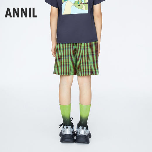 【实体店同款】男童运动风格子中裤裤子夏季新款安奈儿童装AB426656 商品图2