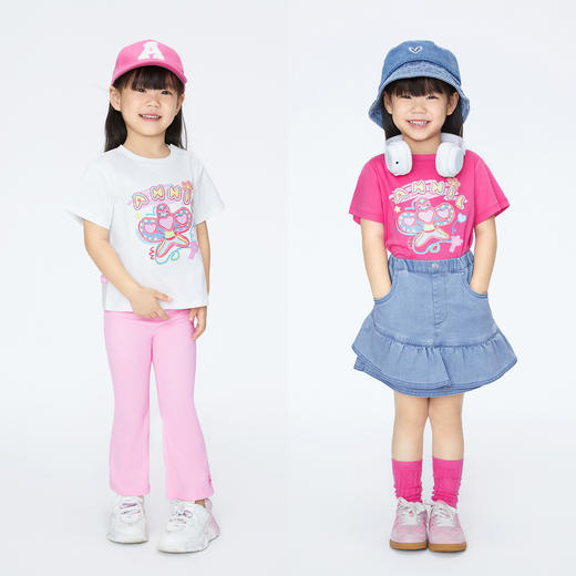 【实体店同款】女童圆领短袖针织衫夏季新款安奈儿童装XG421696 商品图3