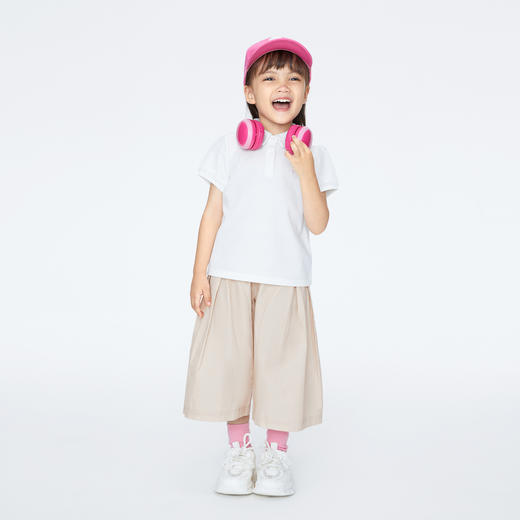 【实体店同款】女童凉感POLO衫翻领短袖上衣夏季新款安奈儿童装XG421700 商品图3