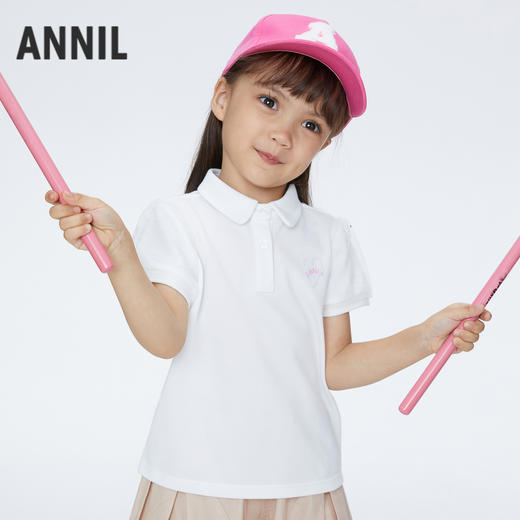 【实体店同款】女童凉感POLO衫翻领短袖上衣夏季新款安奈儿童装XG421700 商品图2