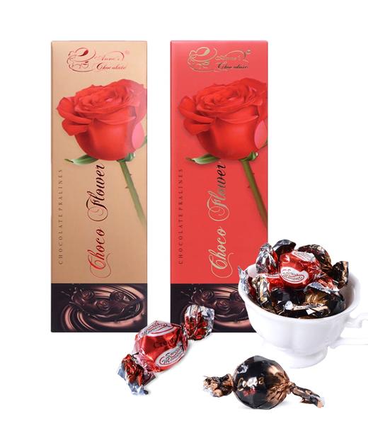 意大利安娜什锦巧克力金色玫瑰/红色玫瑰礼盒80g 一盒6颗两种口味搭配独立包装 044147/044146 商品图0
