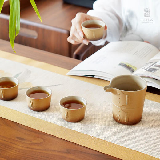 【样品特惠2.5折，仅2套，无货退款】陆宝整套茶具高档礼品 力争上游茶组茶壶送长辈 蒸笼蒸屉创意茶具礼盒 茶组(1壶6杯1茶海) 9头 商品图5