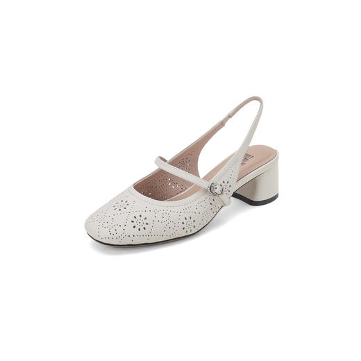 西村名物2024春夏季款通勤舒适后空鞋百搭可爱圆头经典复古鞋X24AH11831 商品图5