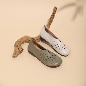 西村名物2024春夏季款通勤舒适洞洞单鞋百搭可爱圆头经典复古鞋X24AH11691