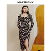 玛克门店发货：【商场同款】MAXRIENY玫瑰印花高腰开叉包臀半裙复古优雅裙子女(货号:MC88SK006) 商品缩略图3
