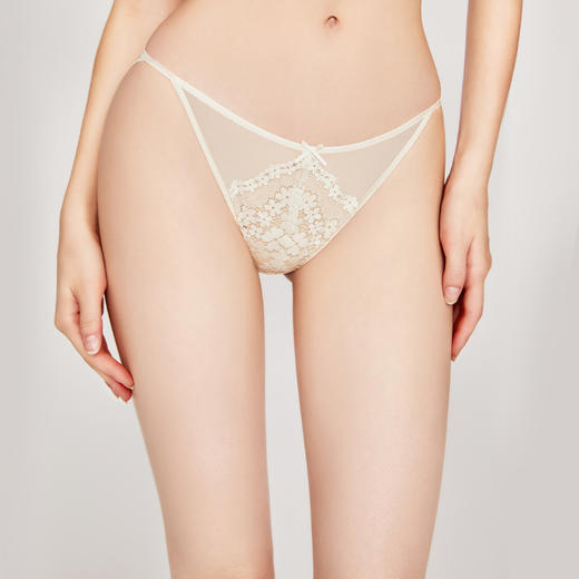 3条98元好奇蜜斯比基尼蕾丝女士低腰三角内裤性感轻薄纯棉抗菌裆 格拉斯 商品图3