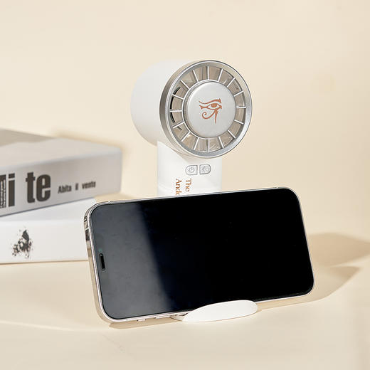 大英博物馆 盖亚·安德森猫系列 手持 桌面 两用冰敷 小风扇 手机支架 大风量可调节风扇 手持小风扇 黑色/白色 商品图1