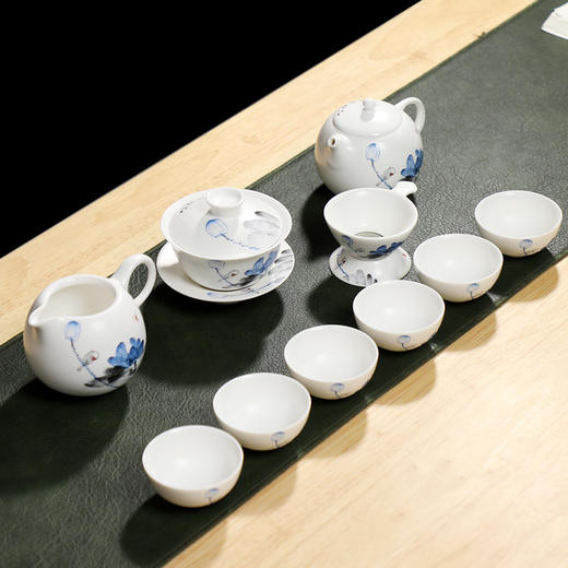 【样品特惠，仅2套，无原包装，无货退款】功夫茶具套装家用客厅办公茶盘茶具亚光品悦荷香西施茶壶茶杯品悦荷香全组(10件套)套装【不支持补差，非质量问题不退不换】S 商品图1