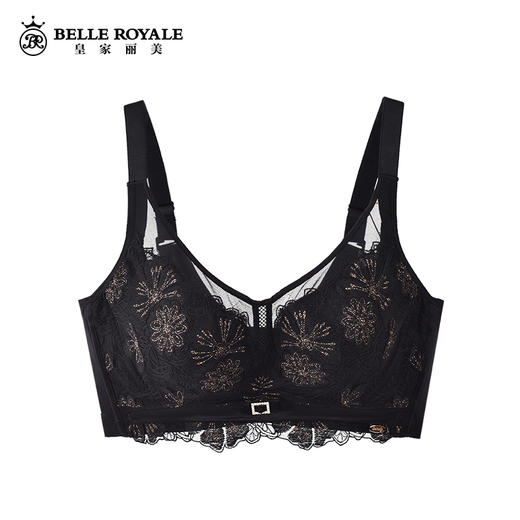 【明星款】皇家丽美薄款内衣大胸显小轻奢刺绣明星款经典调整型文胸WJ096-1 商品图4