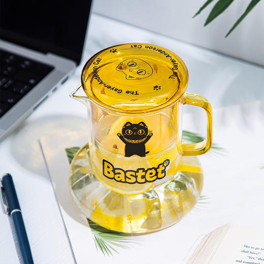 大英博物馆 盖亚·安德森猫和她的朋友们系列萌猫巴斯特一壶一杯冷水杯套装 商品图1