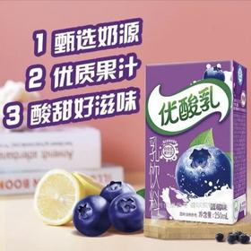 伊利优酸乳蓝莓味牛奶饮料250ml