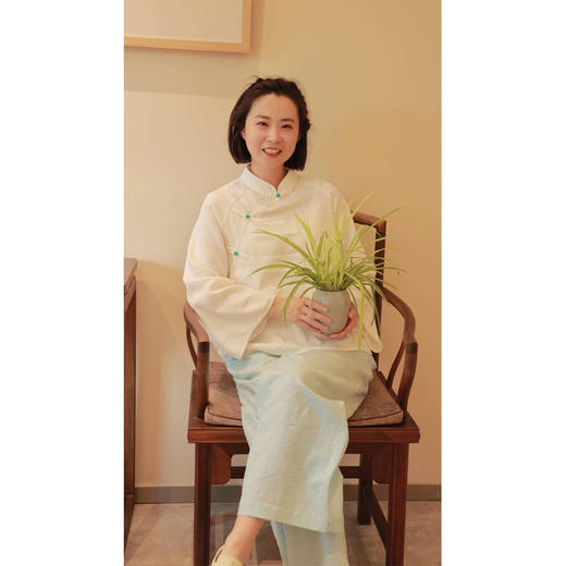 抖音专属】斜襟套头衫（24708306-山矾） 商品图1