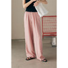 HeyDress粉色天丝麻阔腿裤女夏季高腰宽松显瘦垂感直筒休闲裤子 商品缩略图0