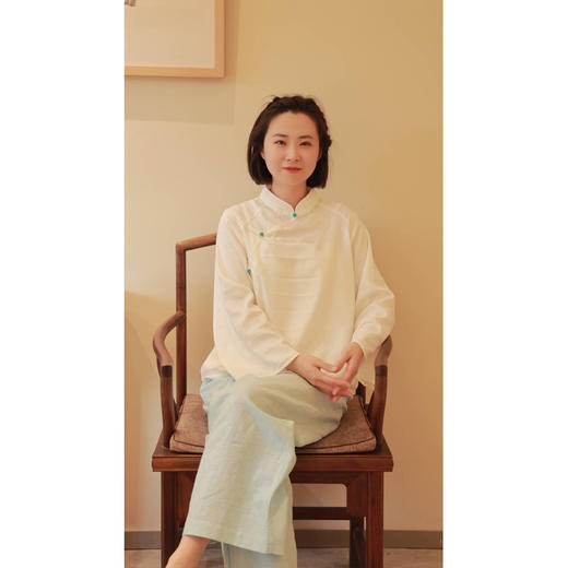 抖音专属】斜襟套头衫（24708306-山矾） 商品图0