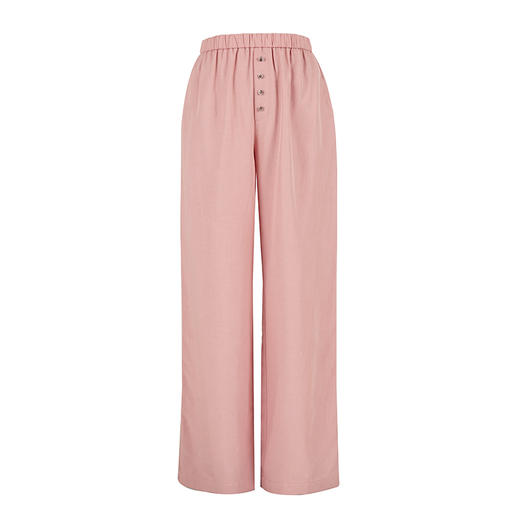 HeyDress粉色天丝麻阔腿裤女夏季高腰宽松显瘦垂感直筒休闲裤子 商品图4