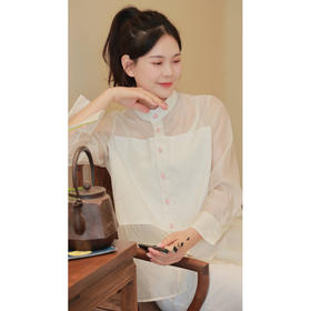 【抖音专属】拼接衬衫（23710226-本白）