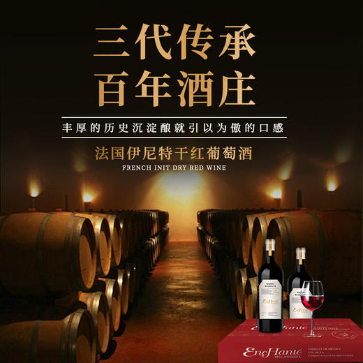 一价到底【法国伊尼特干红葡萄酒】法国原瓶原装进口，果香馥郁，口感柔和，带您感受微醺魅力。下单后72小时内发货 商品图1