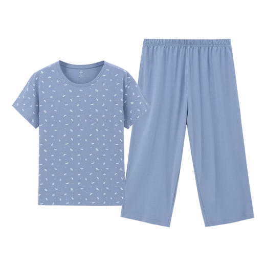 Threegun三枪 【凉感弹力棉】圆领短袖中裤女士家居套家居服-81890D011 商品图8