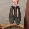 法式复古奶奶鞋单鞋女平底鞋简约羊猄皮乐福鞋H241180558 商品缩略图1