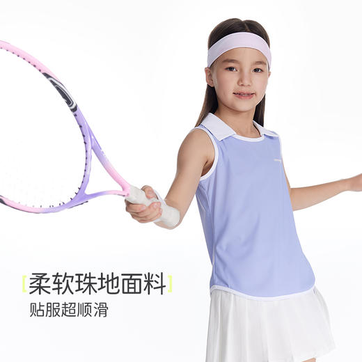 onmygame女童背心夏季无袖运动上衣吸湿速干2024新款儿童POLO领 商品图2