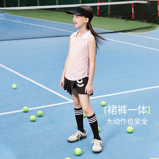 onmygame女童短裙儿童半身裙2024新款夏季运动百褶裙A字网球裙 商品图3