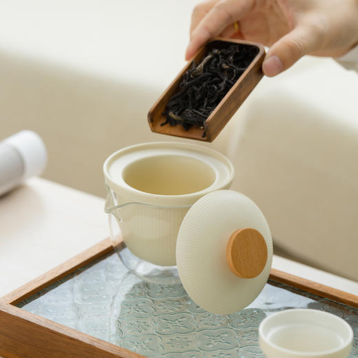 B-BFT2654沐月过滤快客二杯（榉木杯盖））礼盒套装-奶油黄 商品图2