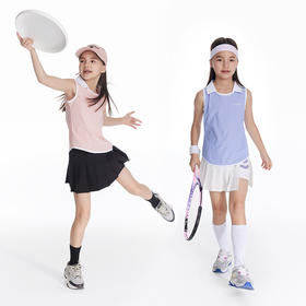 onmygame女童短裙儿童半身裙2024新款夏季运动百褶裙A字网球裙