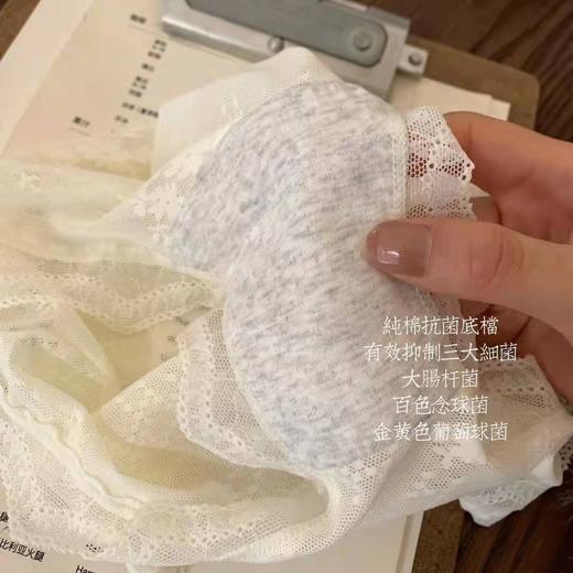 日系网纱舒适透气纯棉档中腰少女内裤纯欲风蕾丝性感透明内裤女1条 商品图3