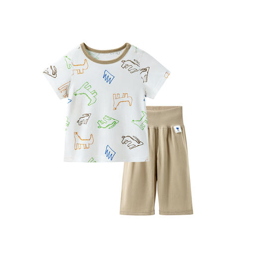 迷你巴拉男童女童儿童套装棉弹吸汗透气网眼舒适家居服套装★ 商品图4