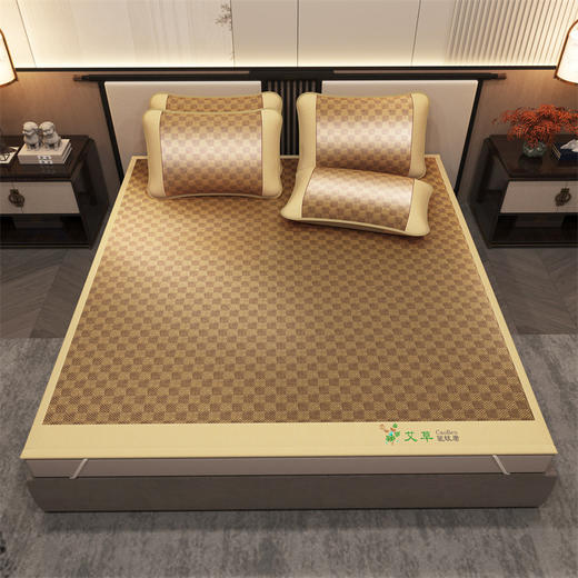 秒杀🔥可以驱蚊的凉席❗ 【深山老藤·艾草古藤冰丝席三件套🌿】亲肤艾草单面藤席冰丝席 商品图8