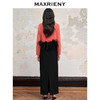 【商场同款】MAXRIENY极简垂坠感满钻工字褶直筒黑色长裙秋冬半裙(货号:MC88SK580) 商品缩略图3