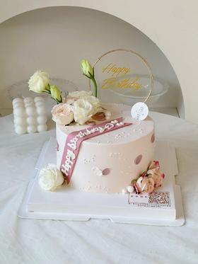 温柔鲜花蛋糕（下单现做，根据排单3小时左右）