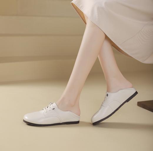 西村名物2024年春季新款舒适平底软皮乐福鞋深口单鞋X24AM13801 商品图5